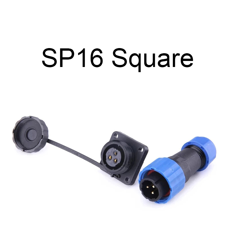 SP16 IP68 Waterproof Connector Cable Connector Plug & Socket Male And Female 2 3 4 5 6 7 9 Pin Docking/Square/Flange/Back: MULTI / 2P
