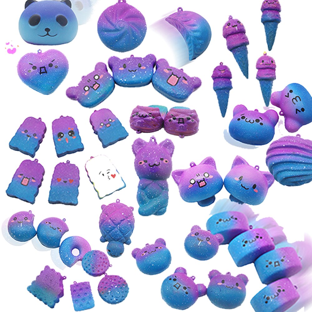 30Stck PU sternenklar Himmel squishy Langsam Rebound Dekompression Brot Spielzeug tücher Anti-betonen Spielzeug squishies spielzeug für freundlicher und erwachsene