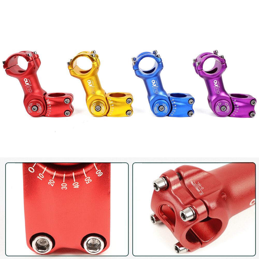 OUO Einstellen Stem 0-60 Grad Bike Lenker Vorbau 25.4/31,8mm Mountain Road Fixie Einstellbare MTB Vorbau 90/110/120/130mm Griff Teil
