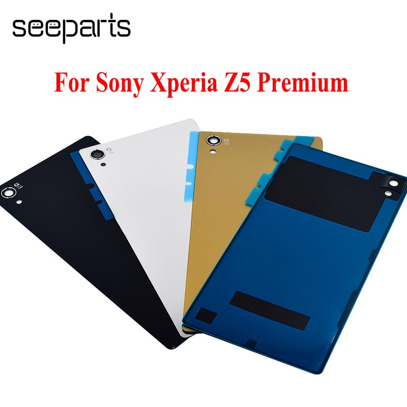 Zurück Batterie Tür Gehäuse Glas Abdeckung für Sony Xperia Z5 Premium E6883 E6866 E6853 Batterie Abdeckung Hinten Glas Abdeckung fall