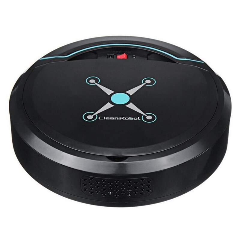 Robot aspirador automático con carga USB para el hogar, aspirador automático para barrer suelos, polvo y pelo: black