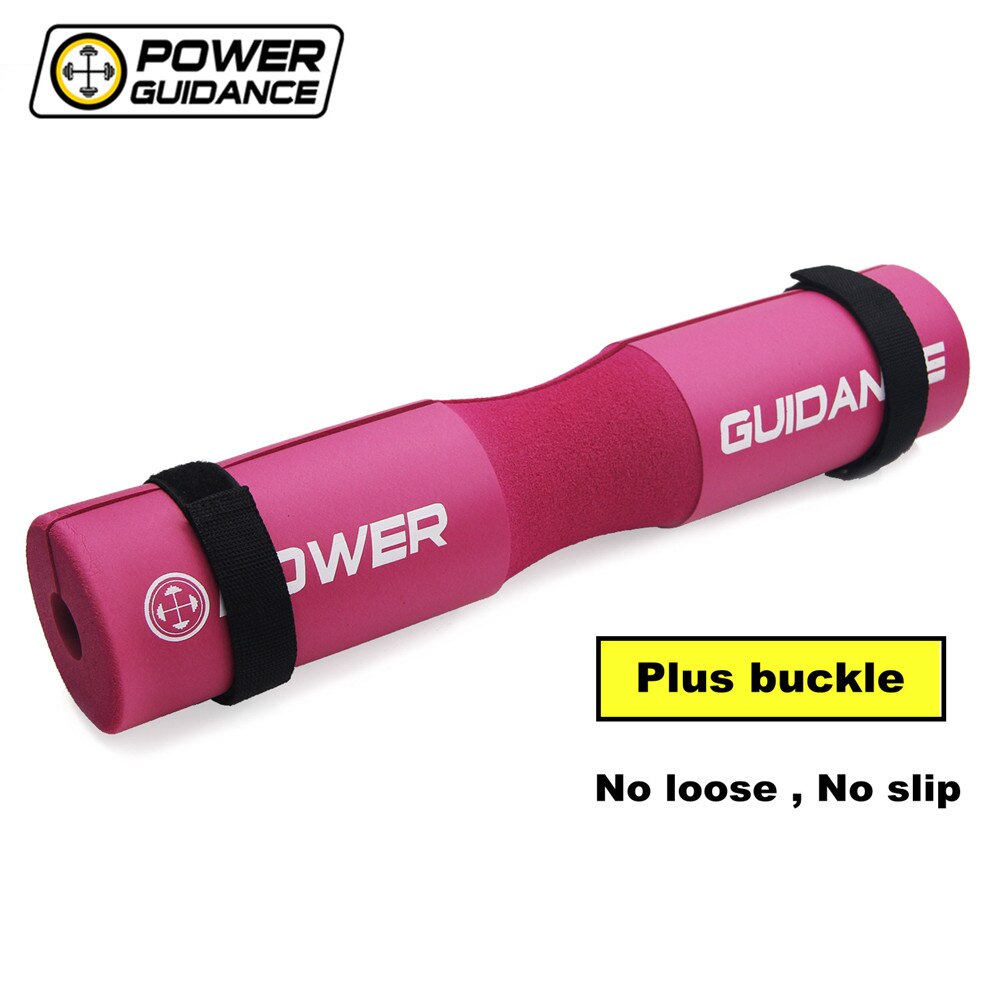 Power guidance barbell squat pad/vægtløftning polstret nakke &amp; skulderbeskyttelsespude - til stang, hoftestød 45*9cm: Lyserød med logo