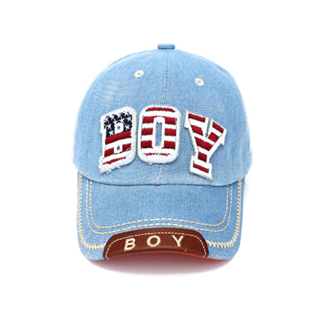 Summer Handsome Boys Baseball Cap Toddler Children Letter Denim Hat Casual Hip Hop Sun Snapback caps 3-8years kids