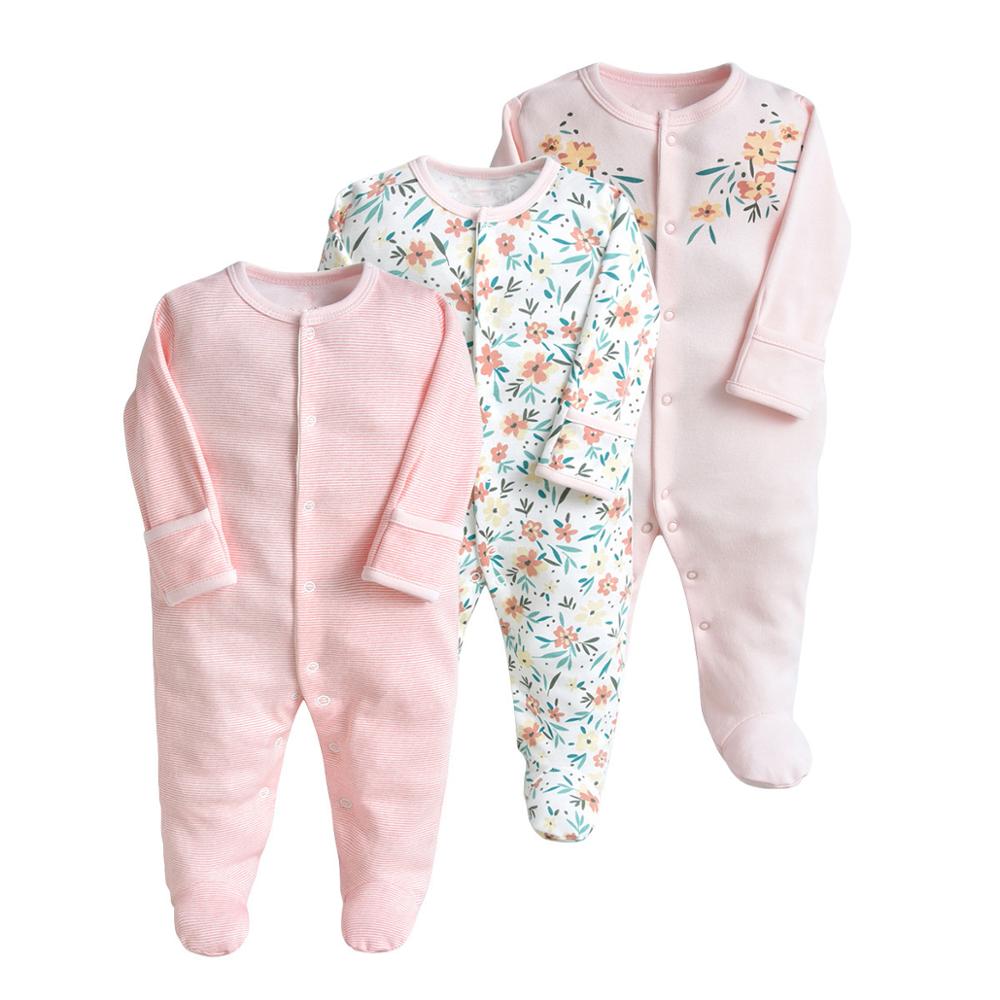 3Pcs Baby Kleding 3-12M Baby Pyjama Baby Jongens Meisjes Katoen Lente Herfst Lange Mouw Jumpsuits Voor jongens: D / 12m