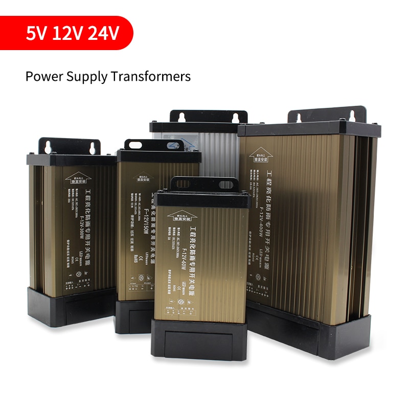 Outdoor Switching Power Supply Rainproof Transformers Output 5V 12V 24V High Power Volt for Led Driver Lighting Waterproof