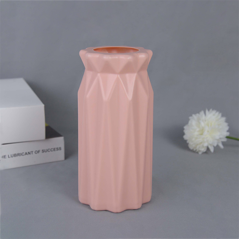 Modern Flower Vase White Pink Blue Plastic Vase Flower Pot Basket Nordic Home Living Room Decoration Ornament Flower Arrangement: Blue