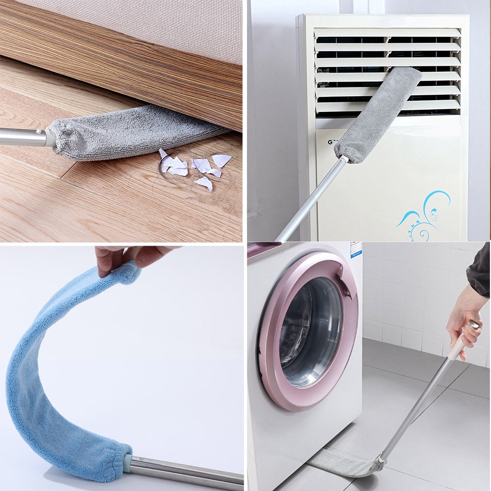 3in1 Corner Cleaning Tool Nook Duster Long Handle Dust Cleaner Floor Brush Easy To Clean Sweeper Car Wash Mop Broom Microfiber
