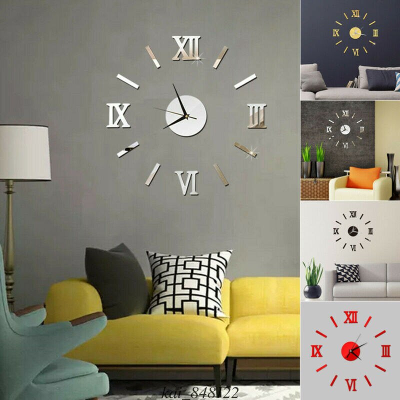 ¡Superventas! Reloj de pared adhesivo de estilo moderno 3d, superficie de espejo Diy, adhesivo para reloj de pared artístico, decoración para el hogar y la Oficina