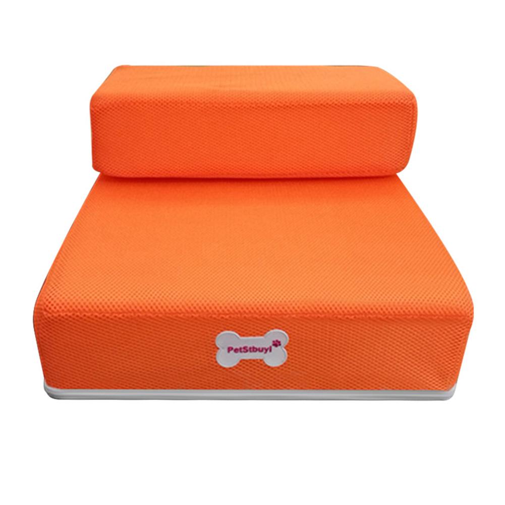 Pet Stairs Breathable Mesh Foldable Pet Stairs Detachable Pet Bed Dog Ramp 2 Steps Ladder For Small Dogs Puppy Cat: Orange