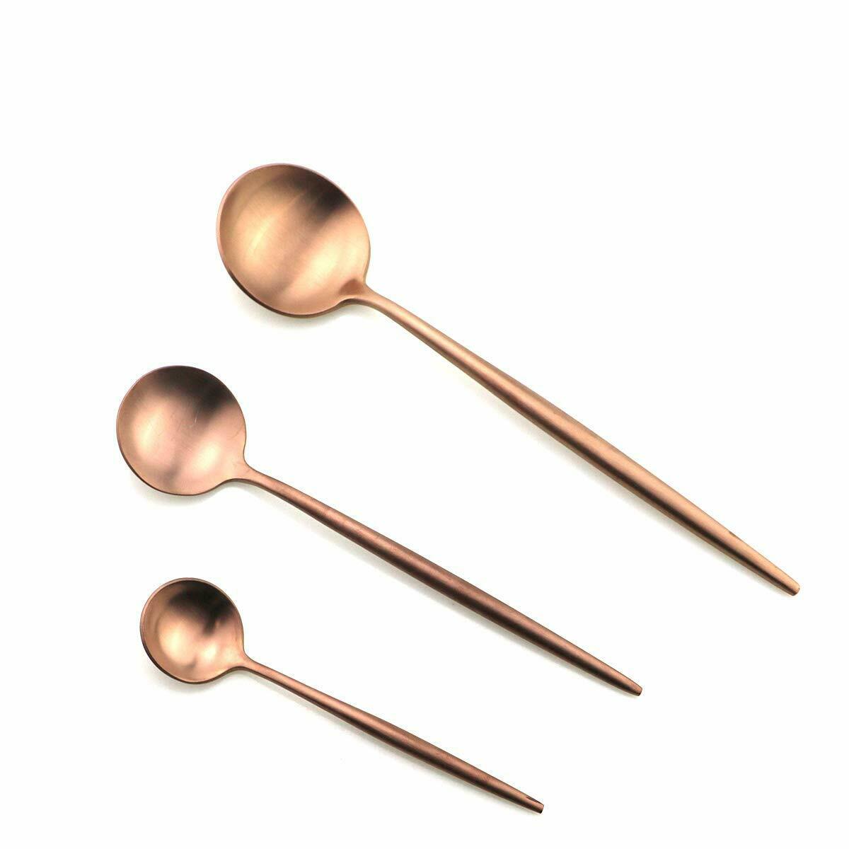 1Piece Rose Gold 18/10 Stainless Steel Dinnerware Set Tea Dinner Scoops Forks Steak Knives Cutlery Set Luxury Silverware Set