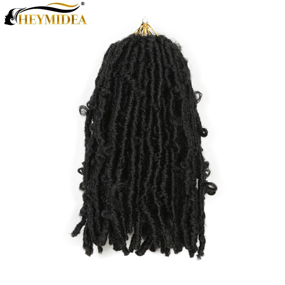 12Inch Synthetic Hair Distressed Faux Locs Crochet Braids Butter Black Fly Extensions For African Women HeyMidea