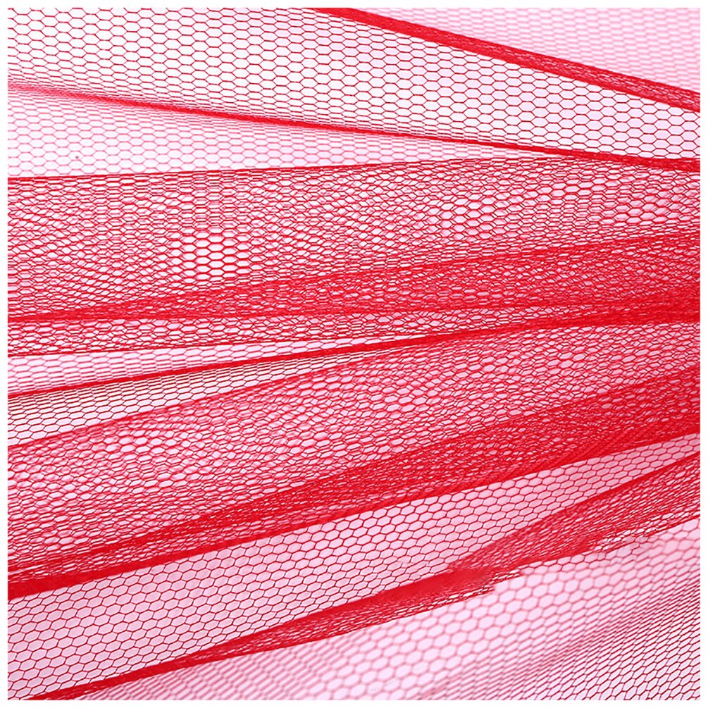 1 Meter Reinforced Coarse Net Hard Net Six Corners Mesh Fabric for Wedding Dress Baby Skirt Accessories Mesh Fabric: Red