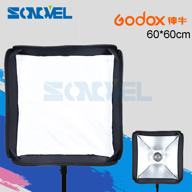 Godox 60x60 cm/24 "* 24" Softbox opvouwbaar Soft box Suitbale Voor s-type beugel Camera Studio Flash fit Bowens Elinchrom SoftBox set