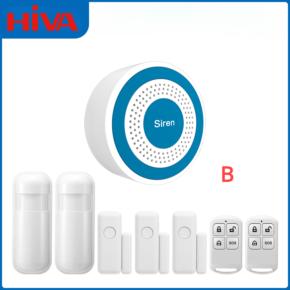 Indoor Strobe Siren 433MHZ Light Siren Mini Standalone Strobe Siren Home Security Sound Alarm System With PIR Door Sensor: Pink