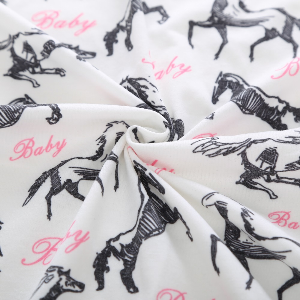 Nyfødt baby lagen sengetøjssæt 60 x 80cm til nyfødte vugge lagner barneseng 100%  bomuld hestetryk baby tæppe