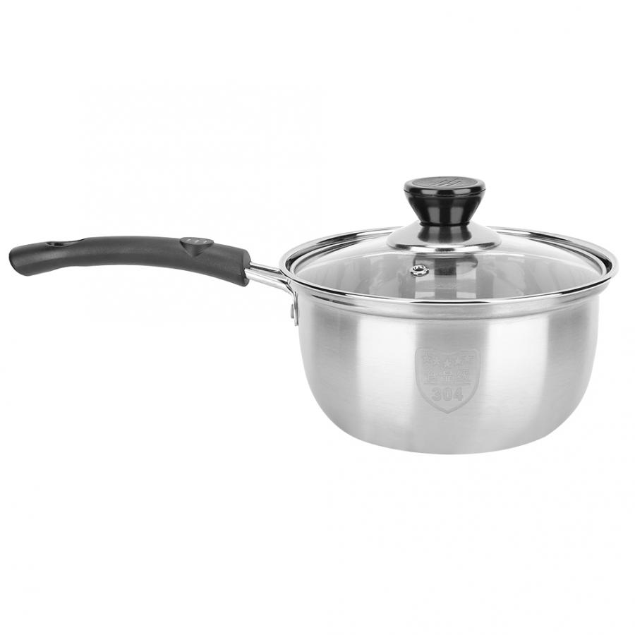 Stainless Steel Thick Milk Pot Non-Stick Cooking Sauce Pan for Home Coffee Shop Restaurant Multi purpose Cookware: Default Title