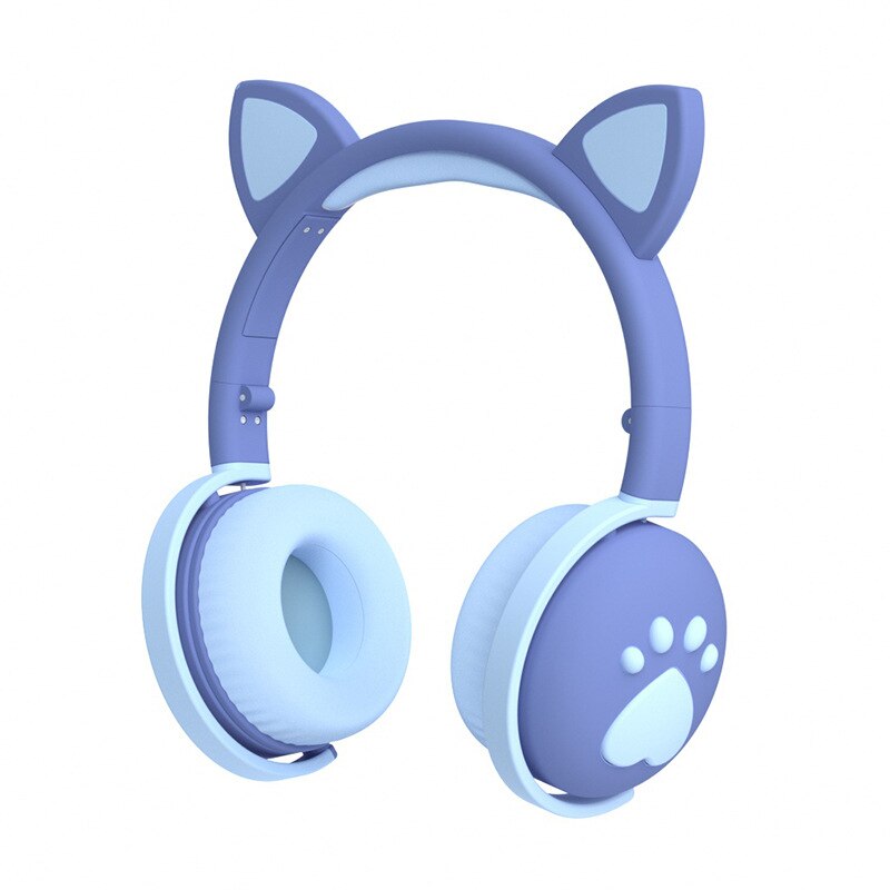 BK1 Cat Ear Bluetooth Headset Led Luminous Foldable Children's Gaming Wireless 5.0 Headset Earphone Bluetooth Adults Headphones: 5