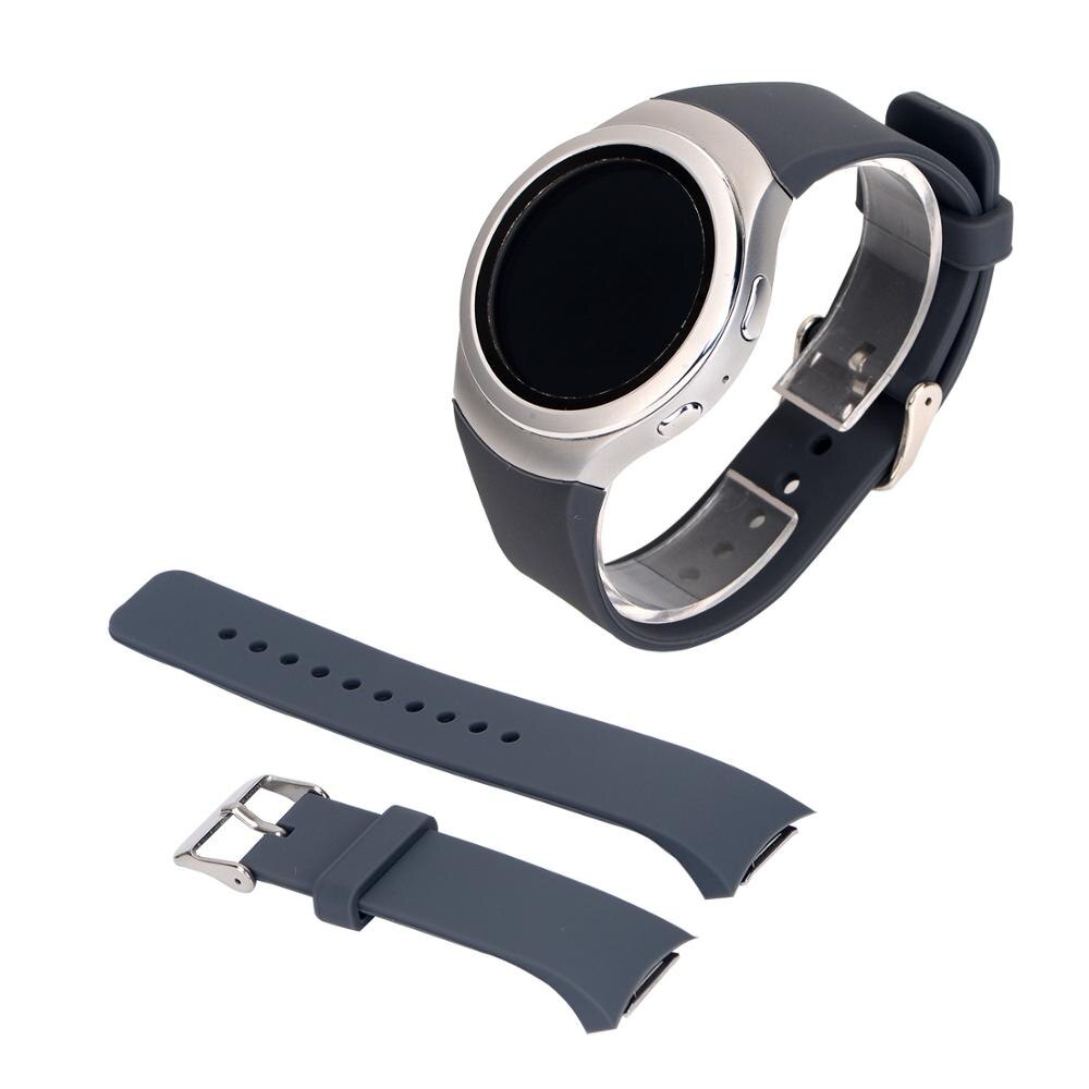 16 kleuren zachte siliconen horlogeband voor samsung galaxy gear  s2 r720 r730 vervangende armbandband voor sm -r720 smartwatch: Grijs