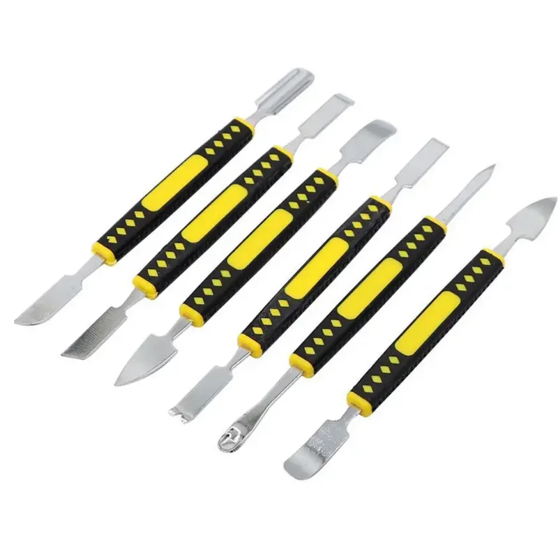 6 -delige set metalen koevoeten, wrik-, openings- en reparatieset voor mobiele telefoons en notebooks, dubbele metalen handgereedschapsets voor thuisgebruik