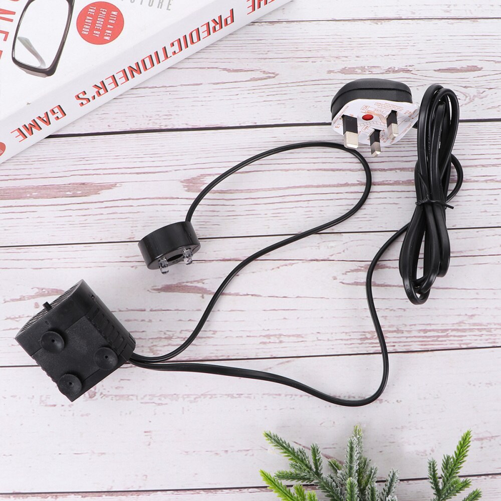 5W Aquarium Circulation Submersible Pump Fish Tank Mini Pump with 4 LED Light with US Plug Black