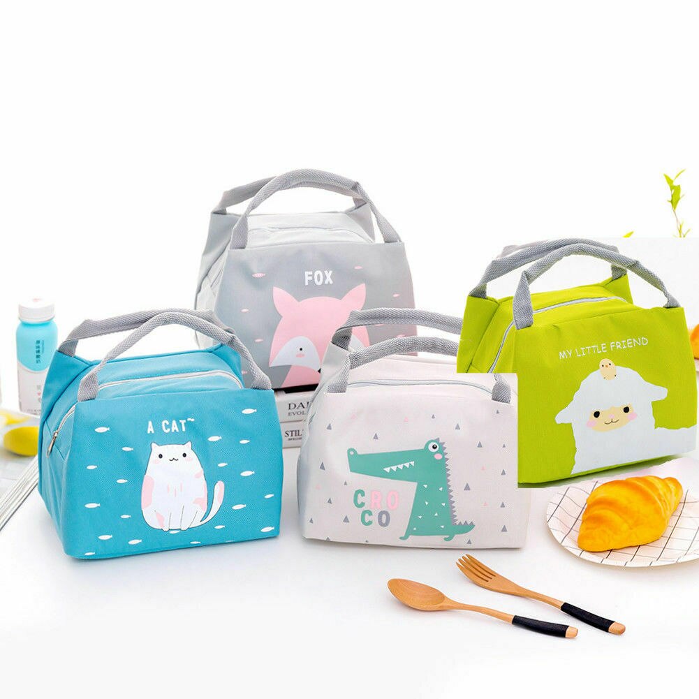 Cartoon schattige lunchtas voor vrouwen, meisjes, kinderen, thermisch geïsoleerde lunchbox, picknicktas, melkfles, tas