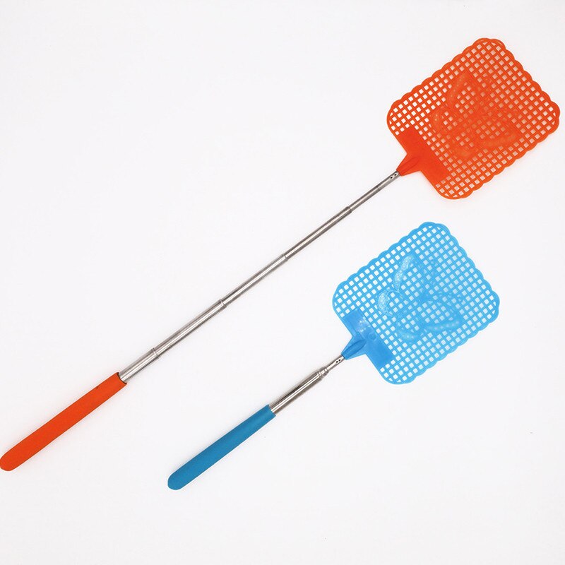 1pcs 73cm Telescopic Extendable Fly Swatter Plastic Simple Pattern Fly Swatter Useful Pest Mosquito Control Tools Pat Pat