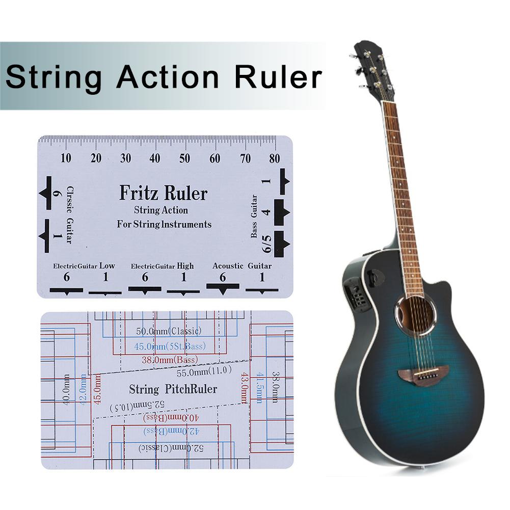 String Action Ruler String Height Data Caliper String Pitch Ruler Guitar Bass String Pitch Luthier Instrument Measuring Card