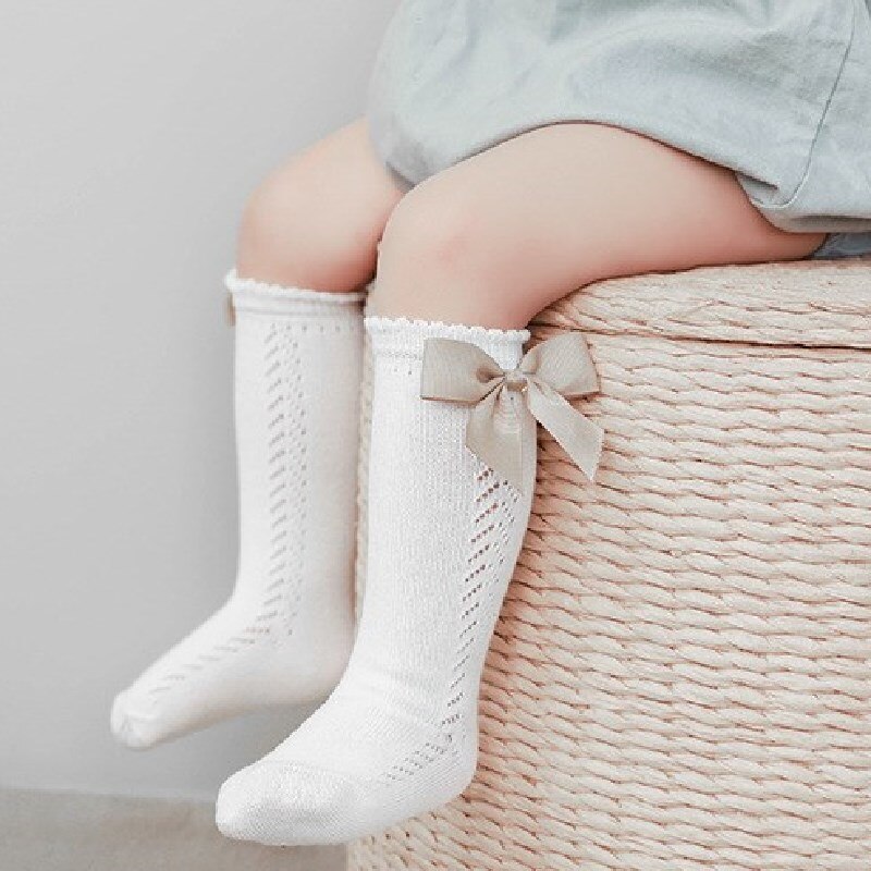 Ins Baby Meisjes In Buis Lange Sokken Peuter Strik Knie Hoge Sokken Katoen Boog Prinses Sokken Kid Hollow Out Sok kniekousen Meisj