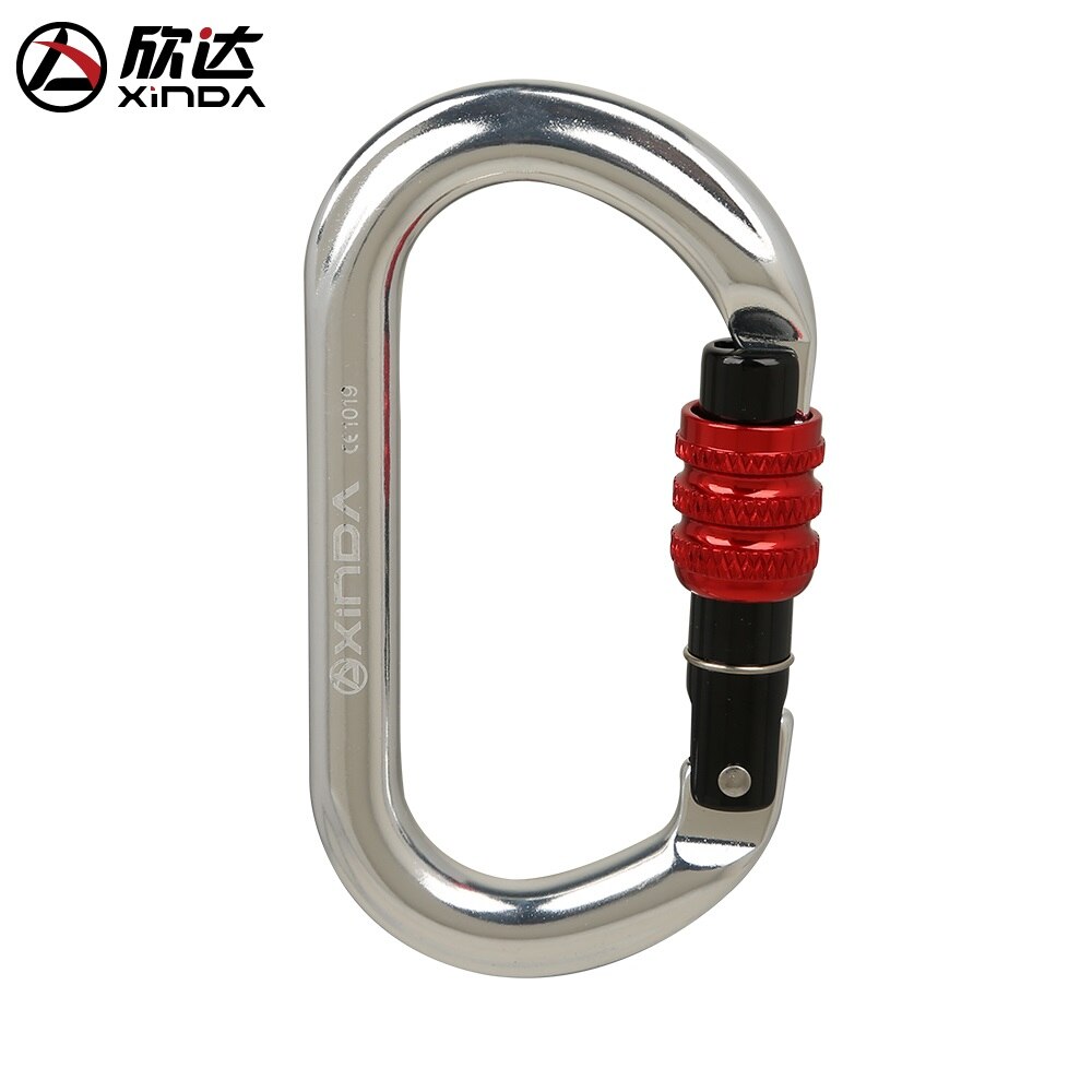 Xinda O-Slot Type Gesp Automatische Veiligheid Master Karabijnhaak Multicolor 5500lbs Crossing Haak Klimmen Rock Bergbeklimmer Apparatuur: Thread Silver Red