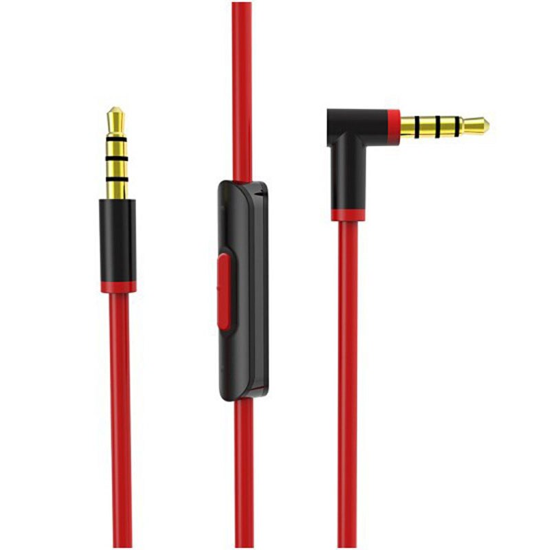 Cable de repuesto para auriculares Beats Solo/Solo HD/Solo2/Solo3/Mixr/studio2/studio3/pro, 3,5mm a 3,5mm: Black red