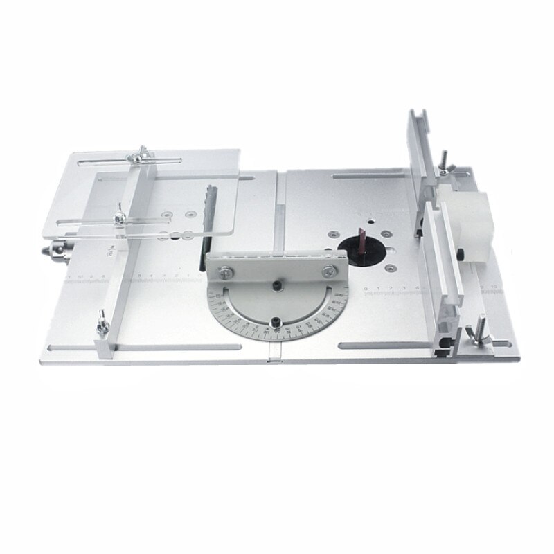 Router Tisch Einfügung Platte Werkbank Kreissäge kippen Abdeckung Platte W/Gehrung Messgerät führen Aluminium Profil Zaun Schiebe Klammern: einstellen von Silber- Platte