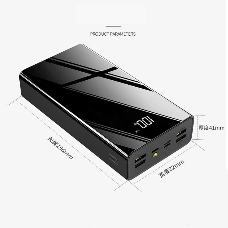 80000 Mah Draagbare Oplader Led Met Zaklamp Digitale Display Poverbank Powerbank 80000 Mah Externe Batterij Voor Iphone Xiaomi