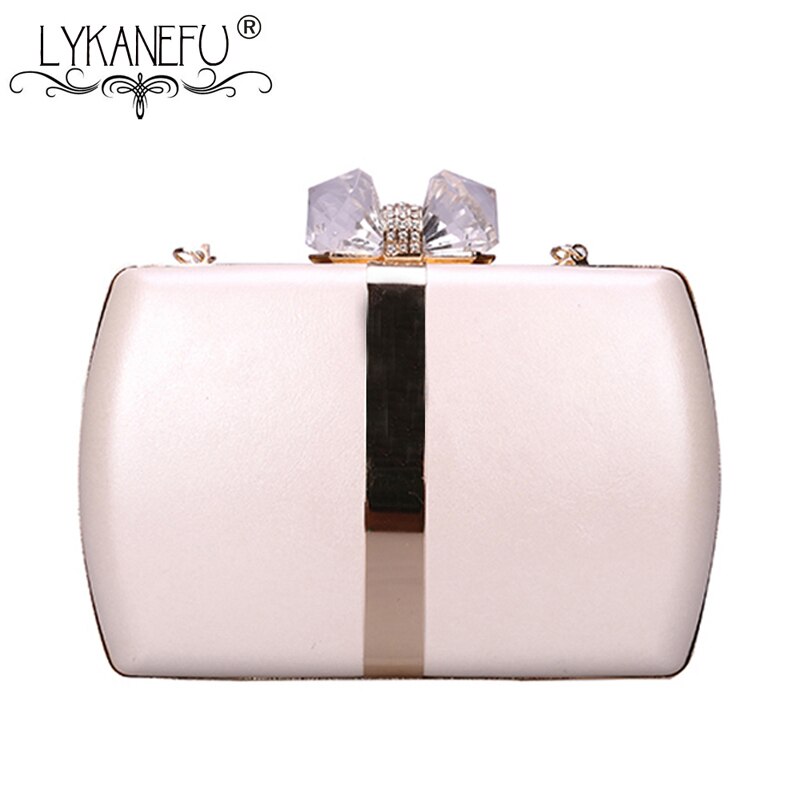 LYKANEFU Box Bankett Party Abend Tasche mit Haspe Schloss Frauen Tasche Geldbörse Tag Erfasst Damen Hochzeit Hand Tasche Mit 2 ketten