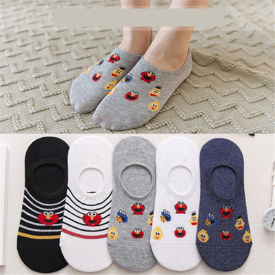 5Pcs Sokken Vrouwelijke Onzichtbare Zomer Non-Slip Comfortabele Ademend Katoen Slipper Kleur Boot Sokken Vrouwen Siliconen