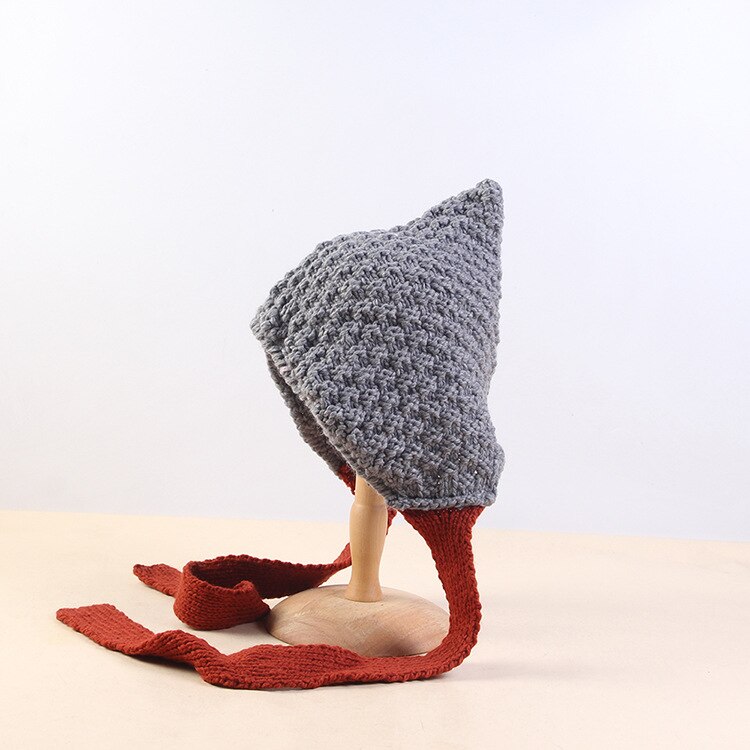 Lvren 001 vinter dame & #39 ;s uformelt strikket lue øreklaff jente dame tykk varm bomber lue caps med hale: 004