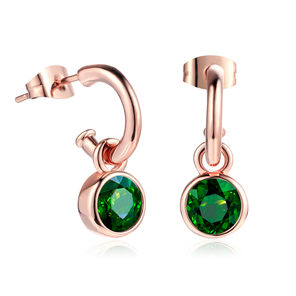 Piercing boucles d'oreilles pour femmes Style coréen Simple rond Zircon couleur or Rose accessoires de noël bijoux E496: Zinc blanc bleu plaqué