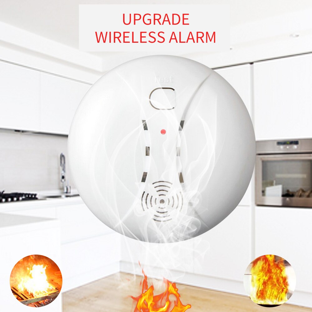 High sensitivity Wireless Photoelectric Smoke Detector High Sensitive Stable Fire Alarm Sensor Monitor for Home Security