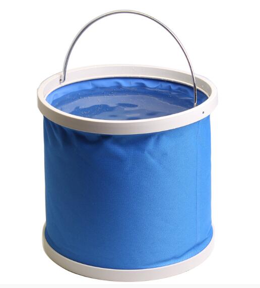 9L Folding Bucket Car Wash Bucket Outdoor Fishing Car Wash Telescopic Bucket Tool Protect The Car Paint: Blue