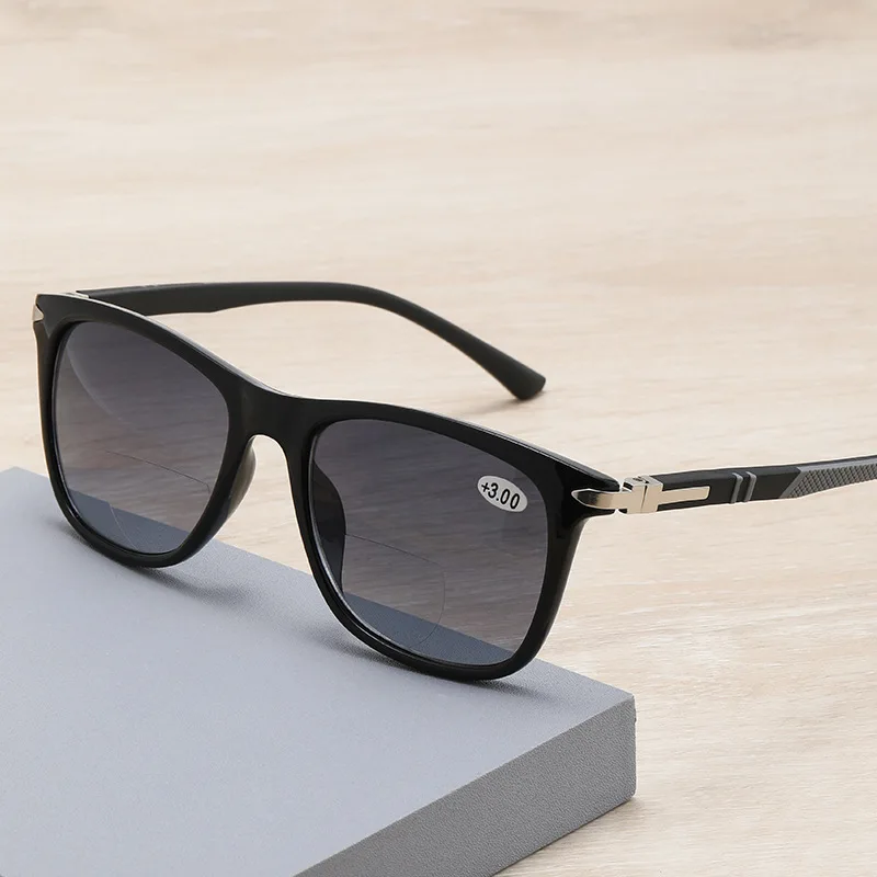 Sunglasses Women&Men Bifocal Sun Reading Glasses UV Shade Sunglasses Presbyopic Eyeglasses Square +1.0+1.5+2.0+2.5+3.0+3.5