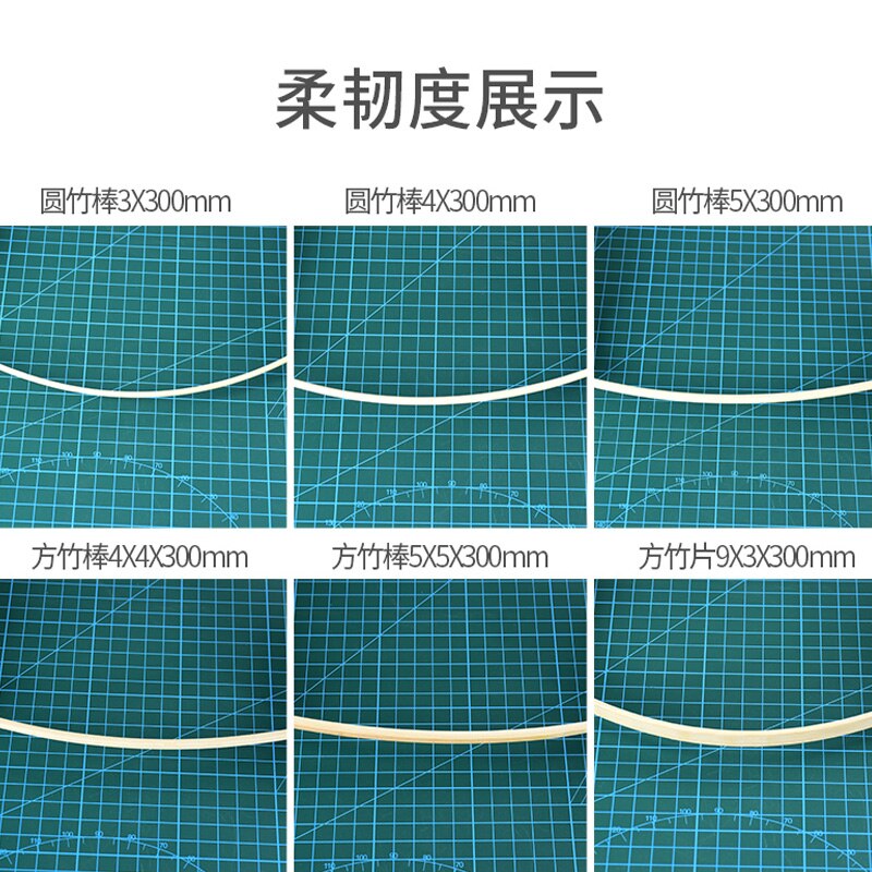 50 Pcs Round Bamboo Wooden Stick Rod Square Strip For Crafts Food Model Making For DIY Food Craft Useful Wood For Home DIY