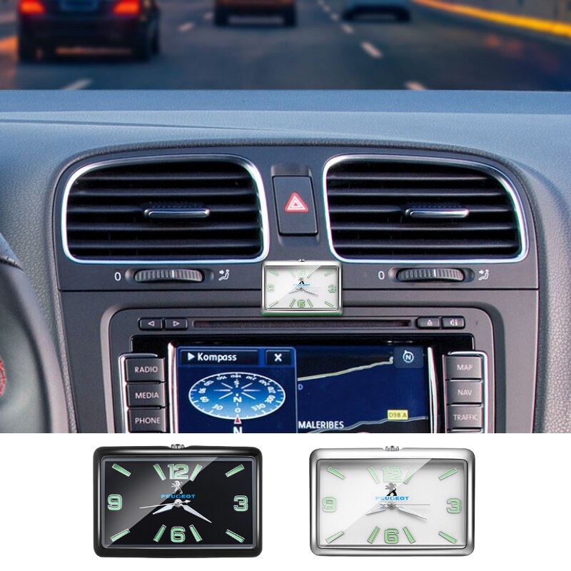Sortie d&#39;air voiture horloge lumineuse pour Peugeot 308 307 206 408 407 3008 voyageur 207 107 208 508 306 406 205 4008 5008 103 106