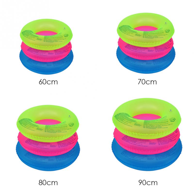 4 Size Adult Children's Summer Outdoor Inflatable Fluorescent Swimming Circle Swimming Pool Swimming Pontoon Swimming Protector: 70cm