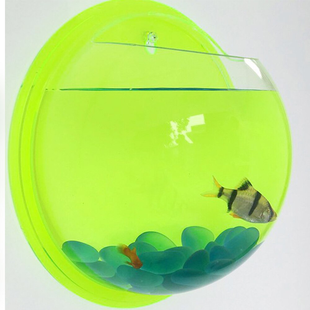 Wall Mounted Opknoping Bubble Kom Acryl Aquarium Pot Plant Ornamenten Aquarium Decoraties: YELLOW