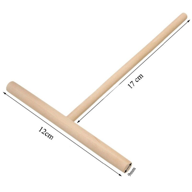 1Pc Houten T Brief Keuken Tool Stick Strooier Crêpe Pannenkoek Beslag Handig Rack Strooier Bakken Gebak Gereedschap