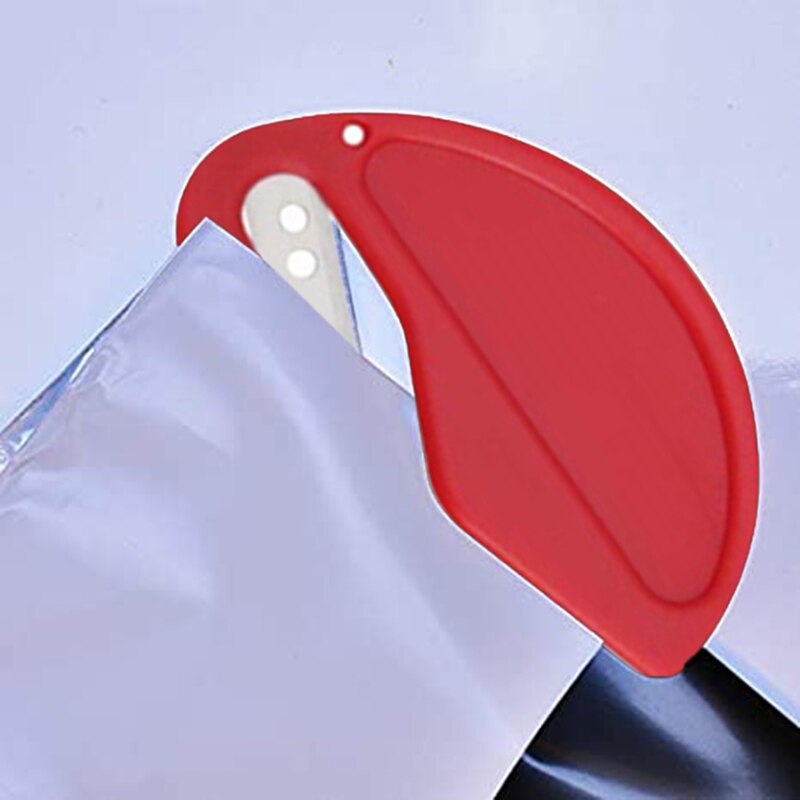 1pcs Plastic Letter Opener Mini Sharp Letter Mail Envelope Opener Safety Papers Guarded Cutter Blade Office Equipment
