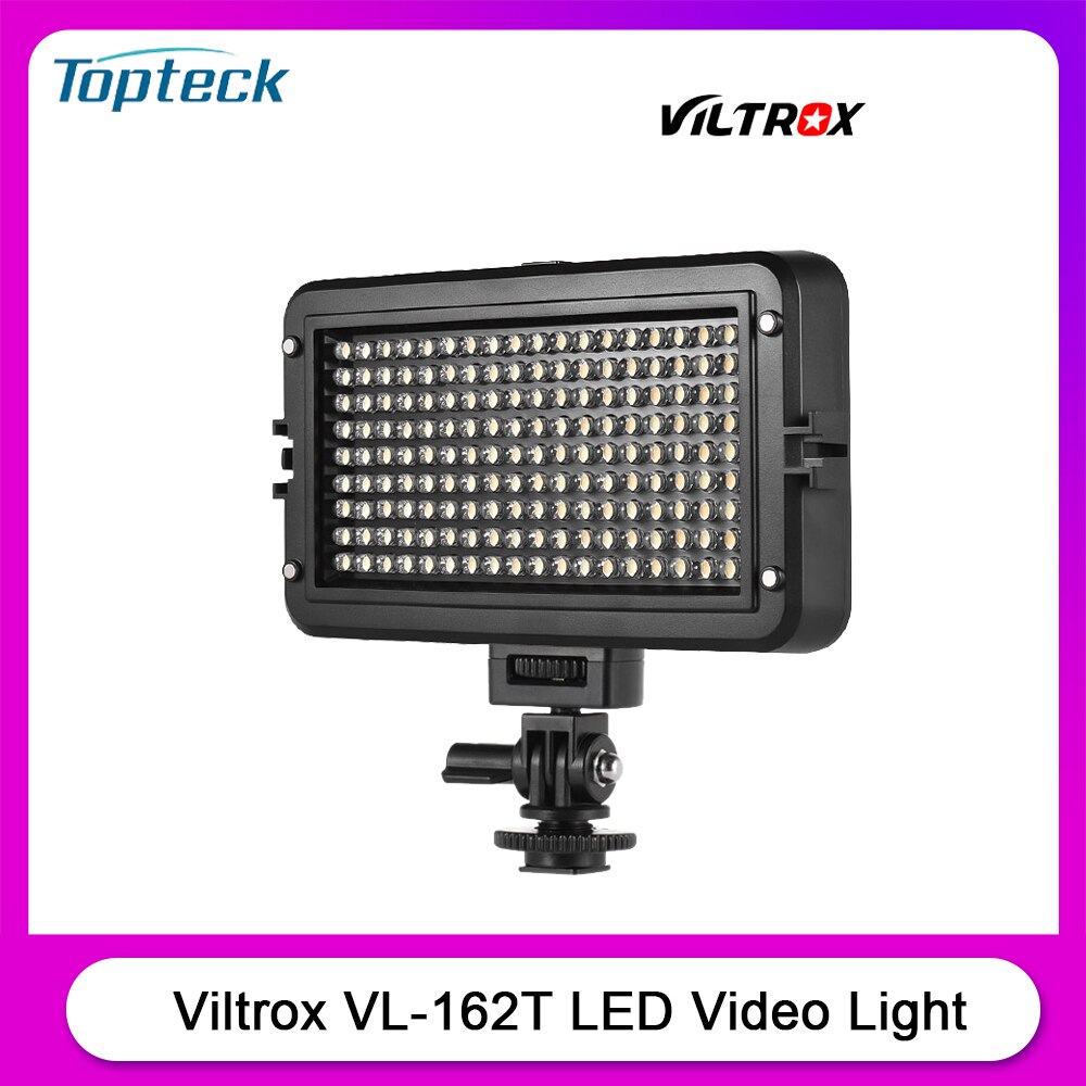 Viltrox VL-162T Led Video Licht Met Digitale Lcd-scherm 3300K-5600K 12W Cri 95 + Voor canon Nikon Sony Dslr Camera