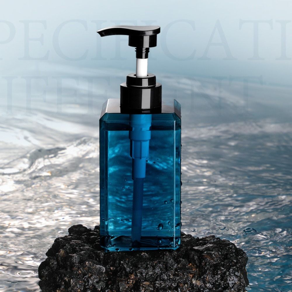 Plastic Liquid Soap Dispenser Square 250/450/650ml Storage Bottles Refillable Outdoor Shampoo Press Empty Bottles