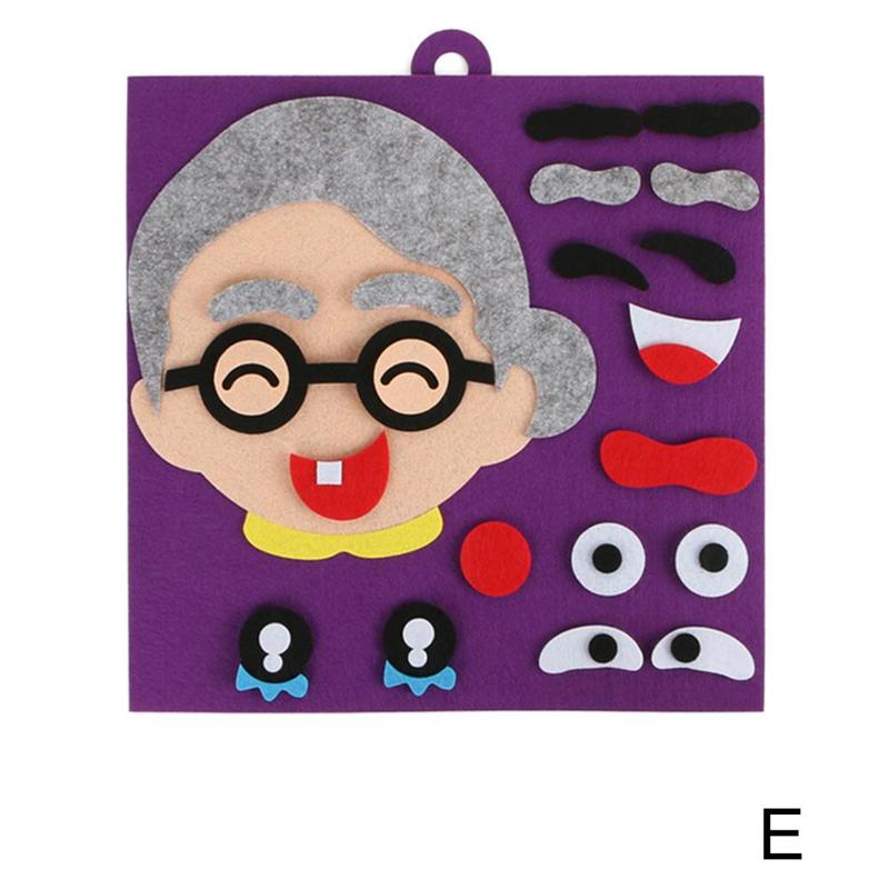 Children&#39;s Expressions DIY Felt Fabric Handmade Stickers Toys for Children Emotion Change Puzzle Educational Toys For Kid: QWE9309E