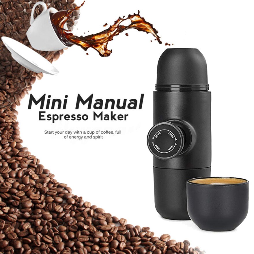 140ml Portable Espresso Machine Travel Camping Coffee Maker Hand-pump Expresso Coffee Machine #0220 A#487