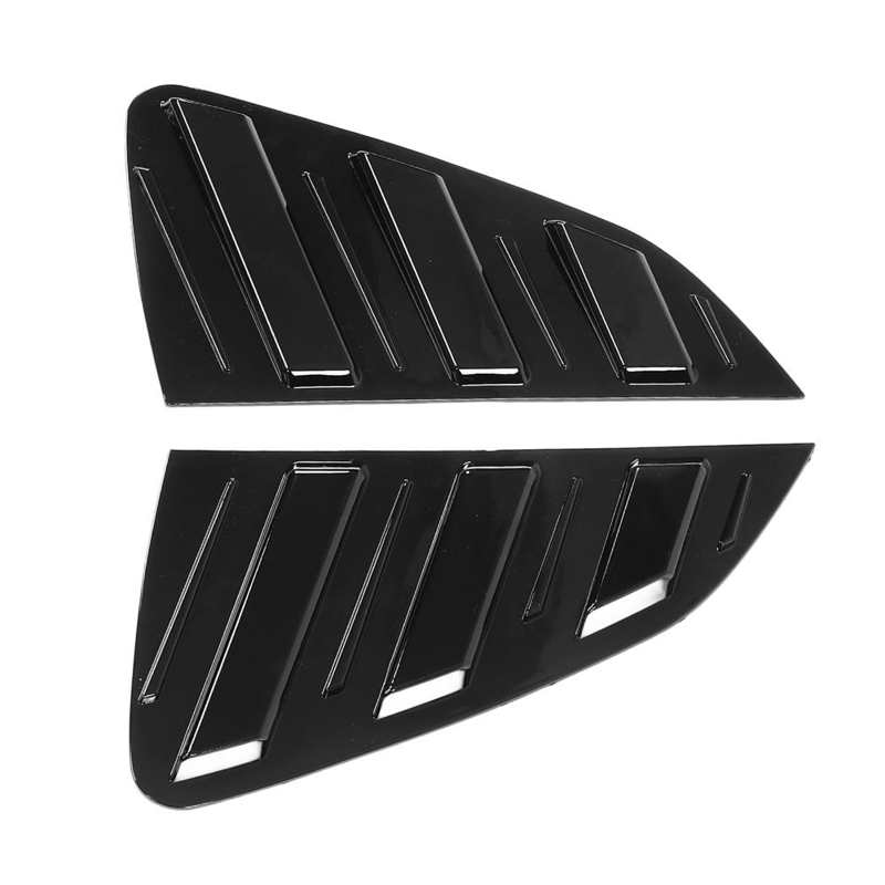 Persienne de fenêtre latérale noire, volet de fenêtre arrière anti-rayures, pelage et pâte pour la décoration